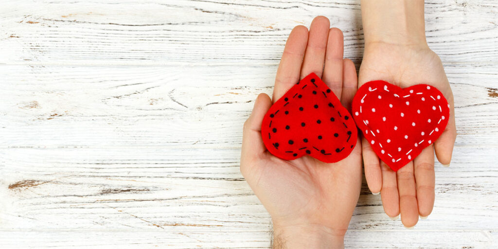 Hands holding hearts